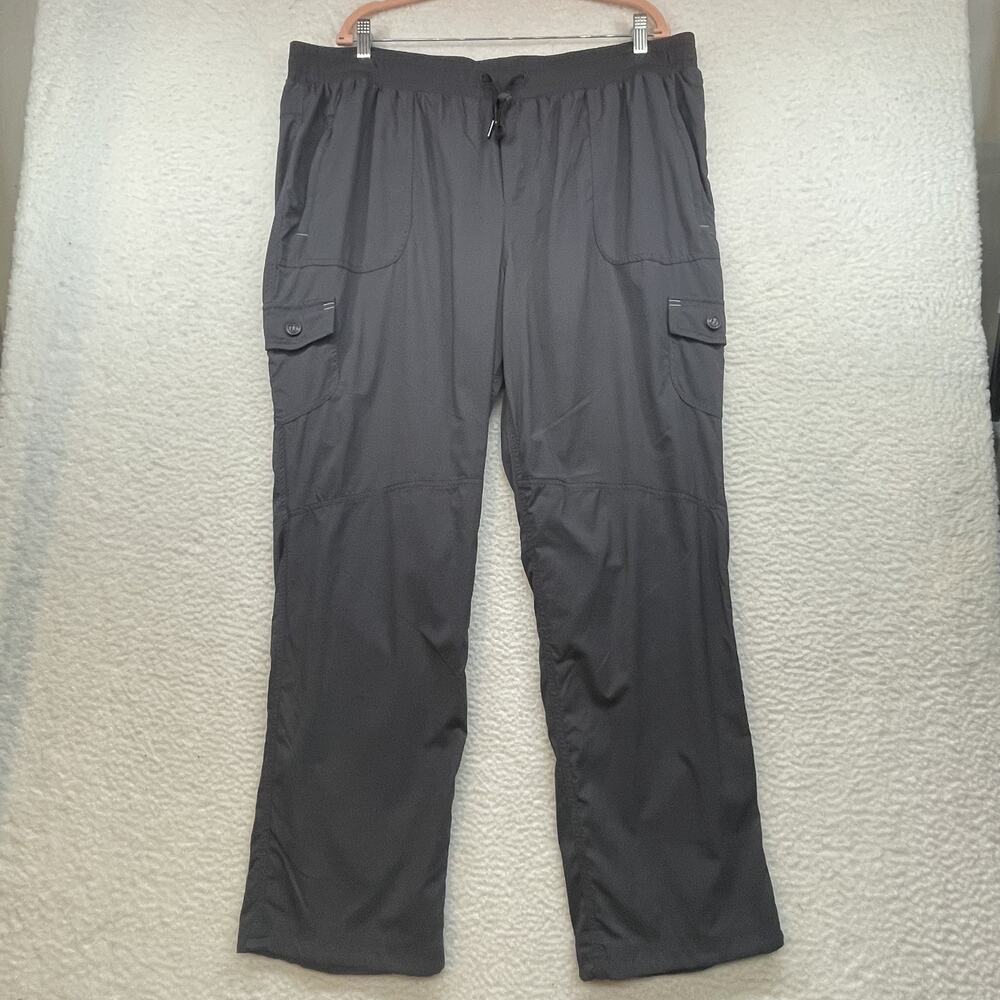 LL Bean Pants Mens 2XL Black Nylon Spandex Elastic Waist Cargo Outdoor Hiking